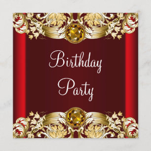 Invitation Fête d'anniversaire des femmes de l'or rouge
