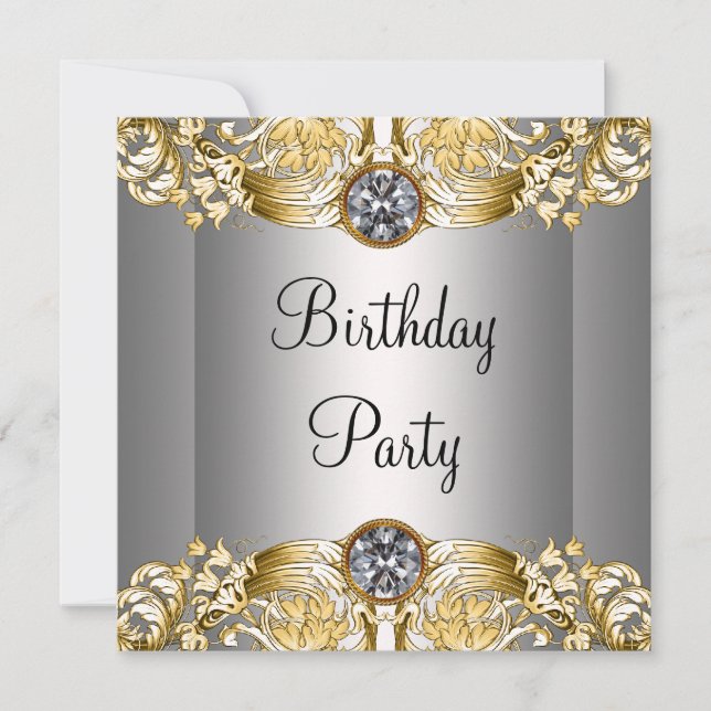 Invitation Fête d'anniversaire des femmes d'or d'argent (Devant)