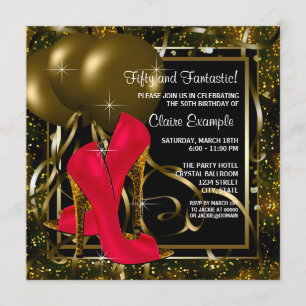 Invitation Fête d'anniversaire des femmes du Red Black Gold H