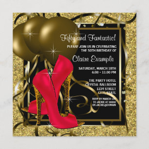 Invitation Fête d'anniversaire des femmes du Red Black Gold H
