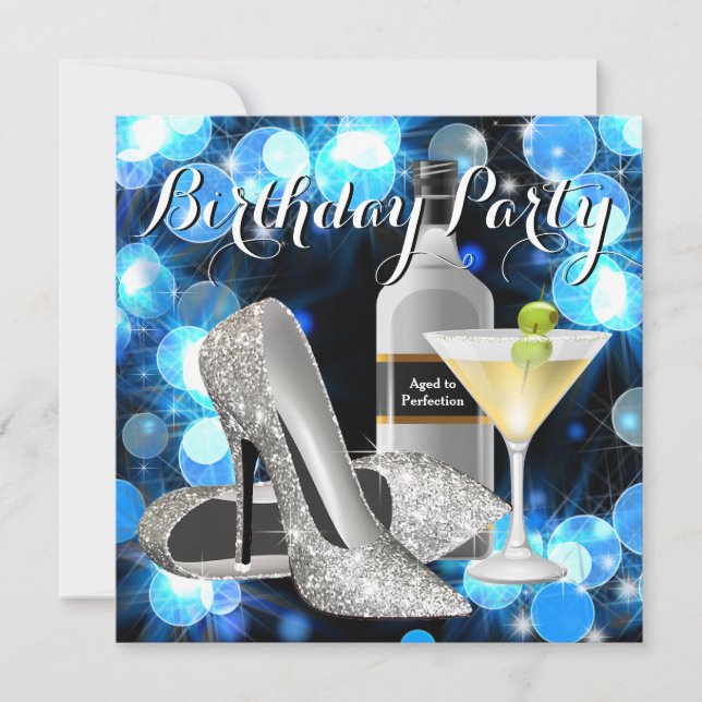 Invitation Fête d'anniversaire des femmes Martini (Devant)