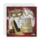 Fête d'anniversaire des femmes rouge et or mascara