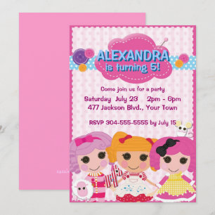 Invitation Fête d'anniversaire des filles Rag Doll