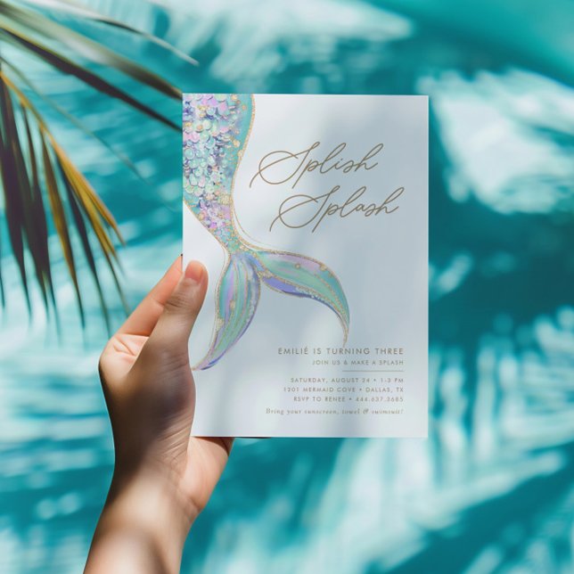 Invitation Fête d'anniversaire des filles sirène sous la mer  (Créateur téléchargé)