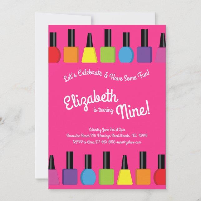 Invitation Fête d'anniversaire des fillettes polonaises de pe (Devant)