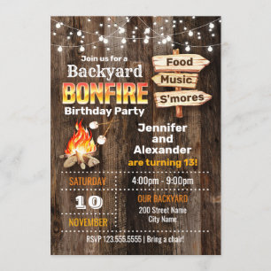 Invitation Fête d'anniversaire des frères Bonfire