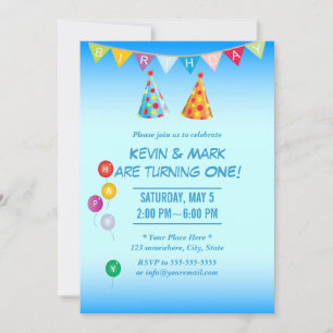 Invitation Fête d'anniversaire des jumeaux