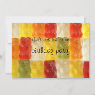 Invitation fête d'anniversaire des ours rouges