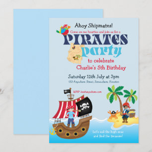 Invitation Fête d'anniversaire des pirates