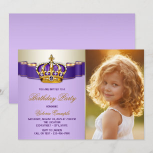 Invitation Fête d'anniversaire des princes pourpres et aurifè