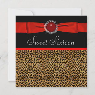 Invitation Fête d'anniversaire des seize ans de Red Leopard