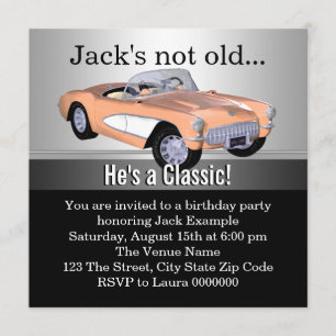 Invitation Fête d'anniversaire des voitures classiques Mans