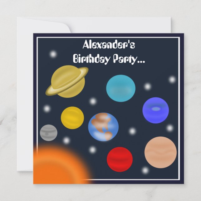 Invitation Fête d'anniversaire d'espace extra-atmosphérique (Devant)