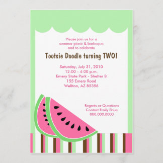 Invitation Fête d'anniversaire d'été de pique-nique de