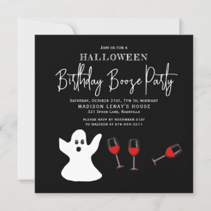 Invitation Fête d'anniversaire d'Halloween Booze pour adultes