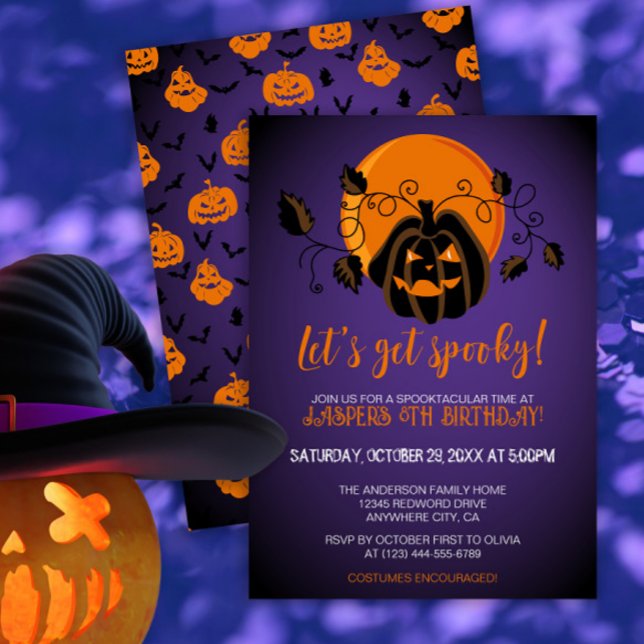 Invitation Fête d'anniversaire d'Halloween Éffrayante (Créateur téléchargé)