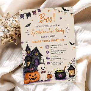 Invitation Fête d'anniversaire d'Halloween Fun Boo! Spooktacu