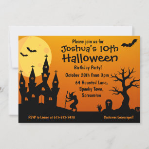 Invitation Fête d'anniversaire d'Halloween Kid