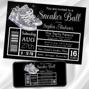 Invitation Fête d'anniversaire Diamond Sneaker Ball