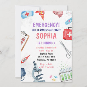 Invitation Fête d'anniversaire d'infirmière numérique personn
