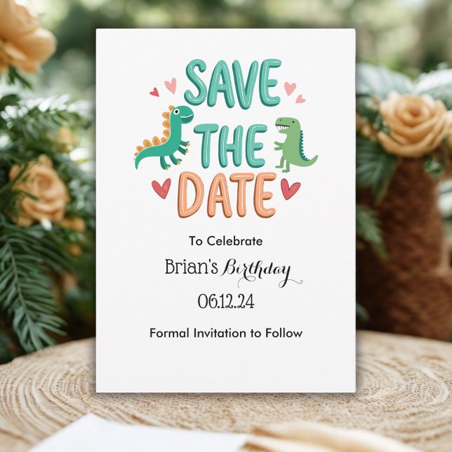 Invitation Fête d'anniversaire Dinosaures pour enfants Date à (Créateur téléchargé)
