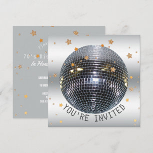 Invitation Fête d'anniversaire Disco   Just Dance Disco Ball 