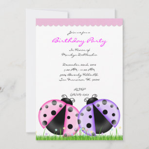 Invitation Fête d'anniversaire douce MIGNONNE de Madame rose
