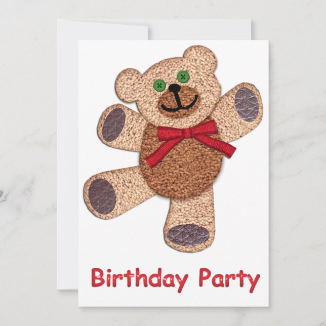 Invitation Fête d'anniversaire d'ours de nounours de danse (Devant)