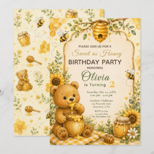 Invitation Fête d'anniversaire doux comme du miel