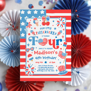Invitation Fête d'anniversaire du 14 juillet petite pétarde 4