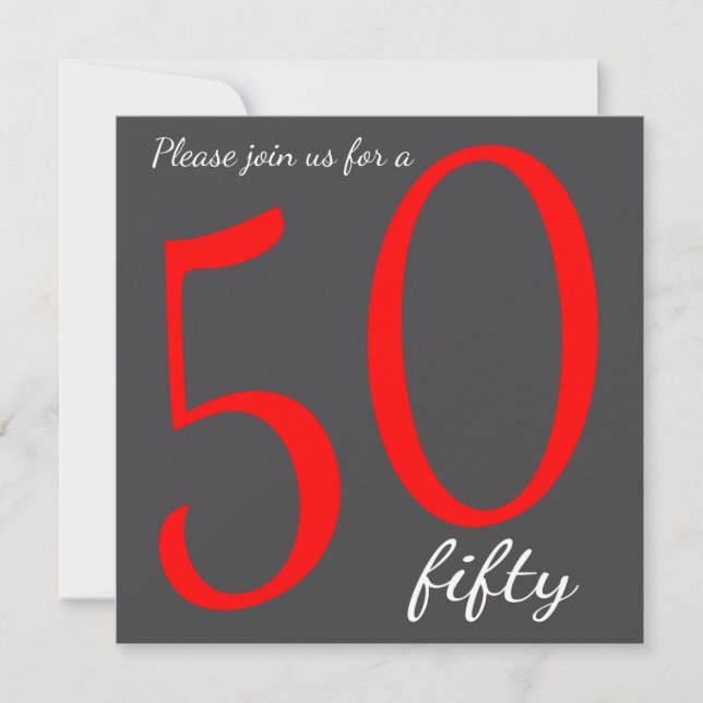 Invitation Fête d'anniversaire du 50e anniversaire de la marq (Devant)