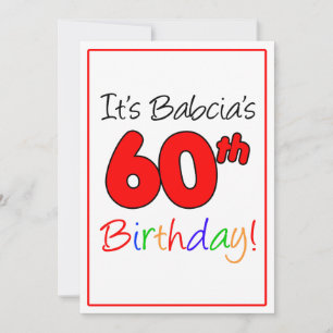 Invitation Fête d'anniversaire du 60e anniversaire de Babcia