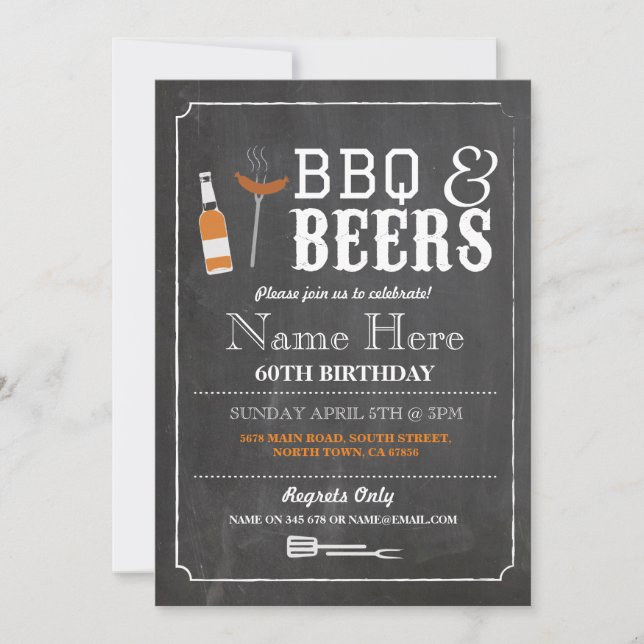 Invitation Fête d'anniversaire du barbecue Cheers & Beers 30e (Devant)