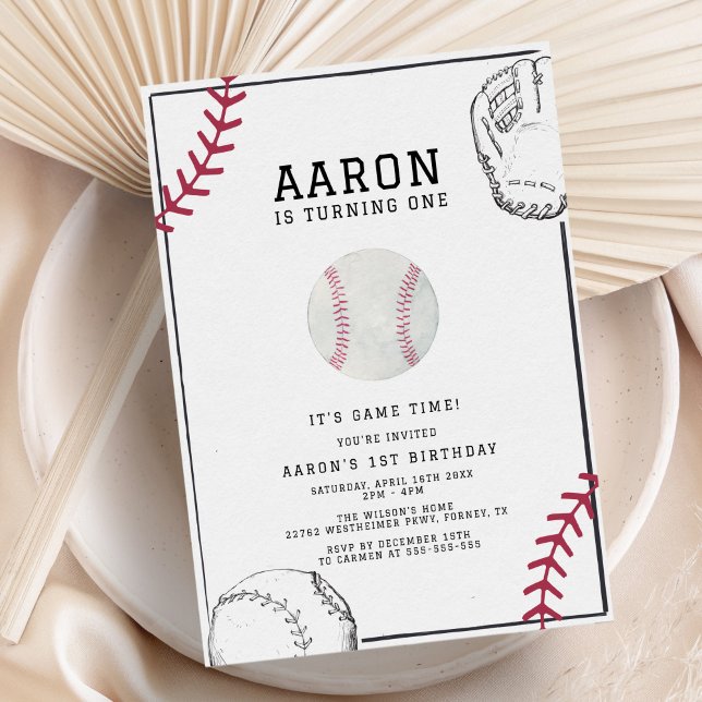 Invitation Fête d'anniversaire du baseball (Créateur téléchargé)