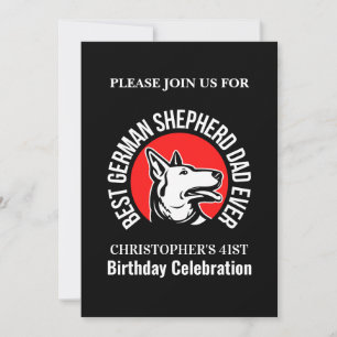Invitation Fête d'anniversaire du berger allemand papa