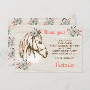Invitation Fête d'anniversaire du Boho Horse Merci de patient
