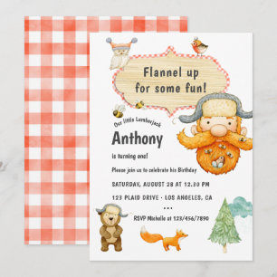 Invitation Fête d'anniversaire du bûcheron