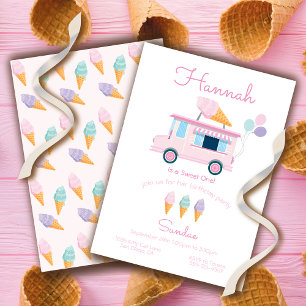 Invitation Fête d'anniversaire du camion à crème glacée