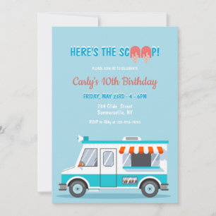 Invitation Fête d'anniversaire du camion à crème glacée