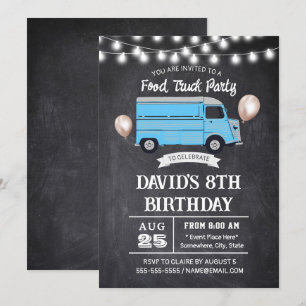 Invitation Fête d'anniversaire du camion alimentaire Rustic C