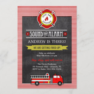 Invitation Fête d'anniversaire du camion-feu