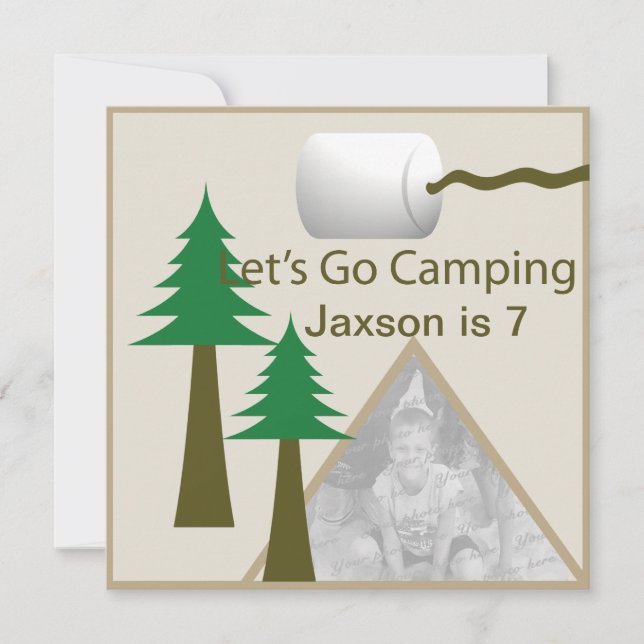 Invitation Fête d'anniversaire du camping (Devant)