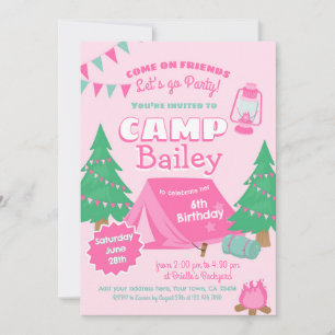 Invitation Fête d'anniversaire du camping