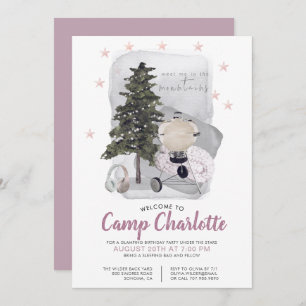 Invitation Fête d'anniversaire du Camping Glamping