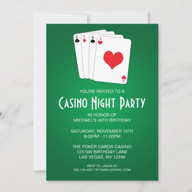 Invitation Fête d'anniversaire du casino (Devant)
