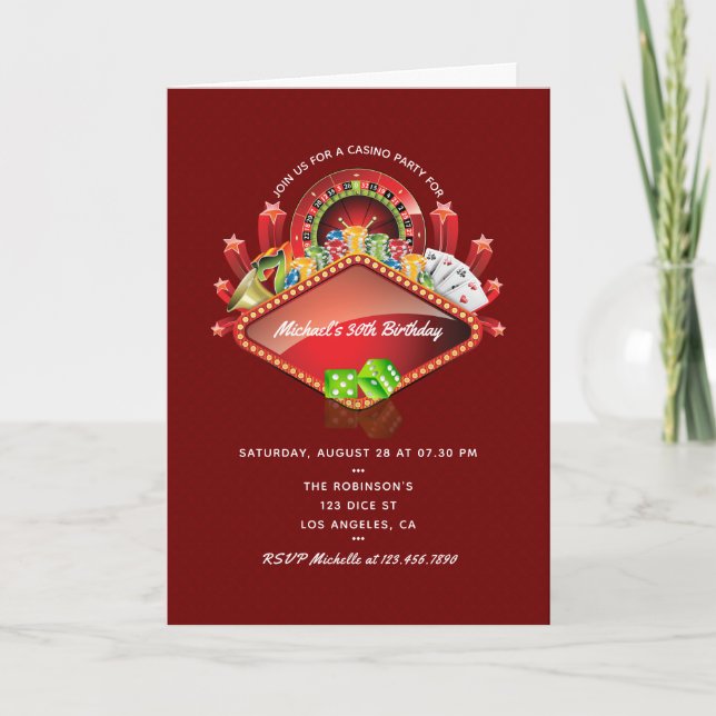 Invitation Fête d'anniversaire du Casino de Bourgogne (Devant)