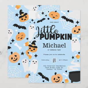 Invitation Fête d'anniversaire du Citrouille fantôme d'Hallow