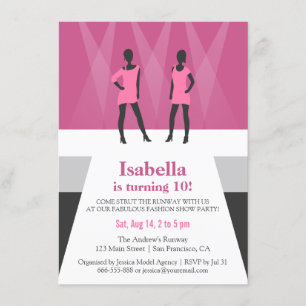 Invitation Fête d'anniversaire du défilé de mode des Modèles 