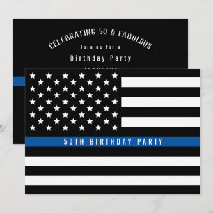 Invitation Fête d'anniversaire du drapeau de la police de la