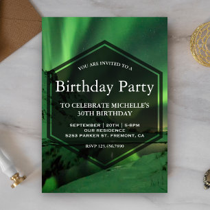 Invitation Fête d'anniversaire du glacier Aurora Northern Lig